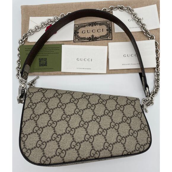 $2800 BRAND NEW GUCCI 1955 HORSEBIT GG SUPREME CANVAS MINI SHOULDER BAG - Picture 6 of 16